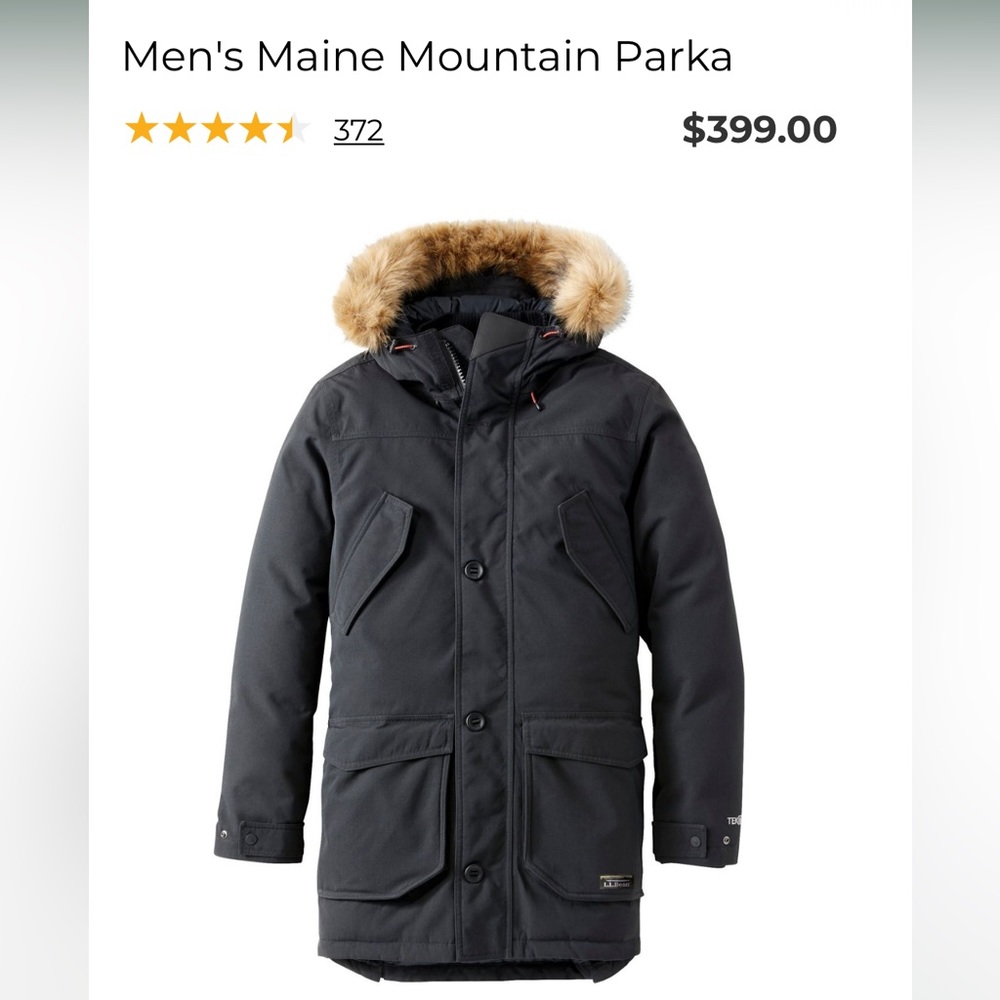 NWOT Men’s Maine Mountain Parka L.L.Bean Size Small